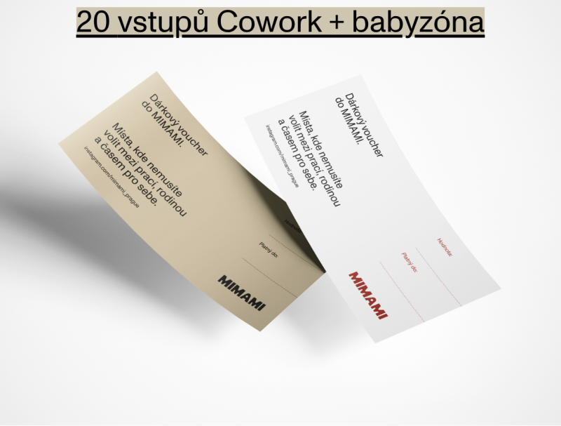 Voucher 20 vstupů Cowork + babybase
